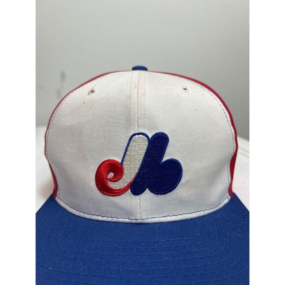 Vintage Montreal Expos Pinwheel Snapback Hat MLB Baseball Ted Fletcher Triple A - Picture 10 of 10